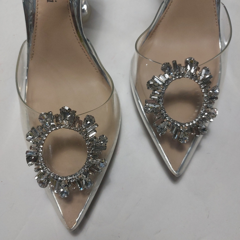 GIANNI BINI Vivyee Clear Rhinestones Heels Size 11 - Picture 5 of 15